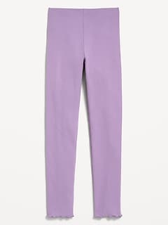 Ribbed Lettuce-Edge Leggings for Girls