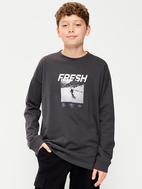 Oversized Long-Sleeve Graphic T-Shirt for Boys