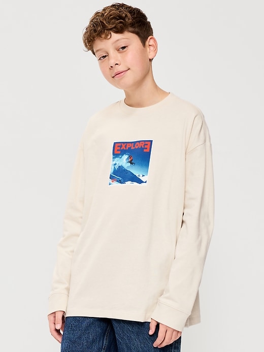 Image number 1 showing, Oversized Long-Sleeve Graphic T-Shirt for Boys
