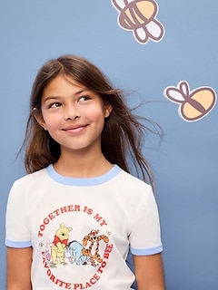 Old Navy x Disney Winnie the Pooh Fitted Graphic Ringer T-Shirt for Girls