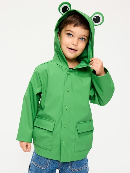 Image number 1 showing, Water-Resistant Unisex Critter Hooded Jacket for Toddler