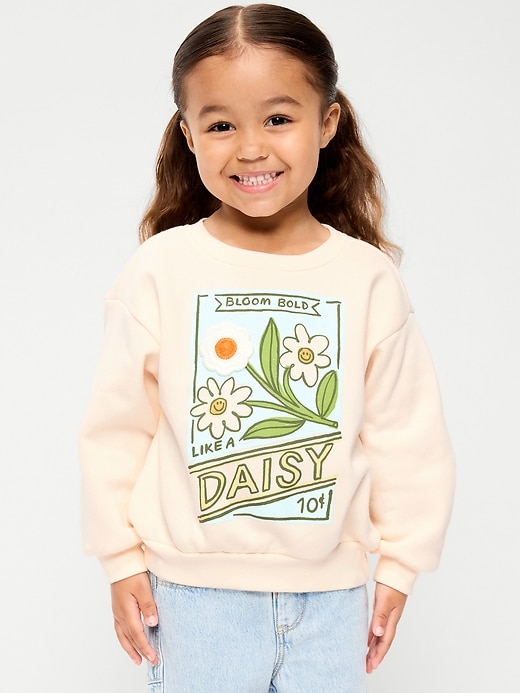 Image number 1 showing, Crew-Neck Graphic Sweatshirt for Toddler Girls