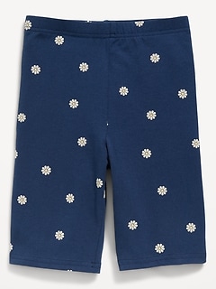 Printed Long Jersey Biker Shorts for Girls