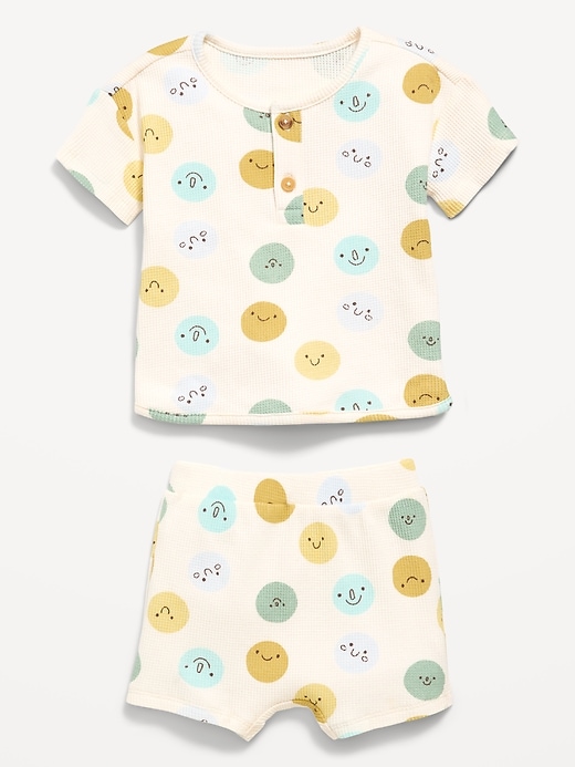 Image number 2 showing, Printed Waffle-Knit Henley Shirt and Shorts Set for Baby