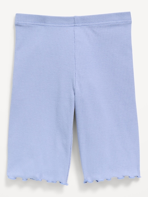 Image number 1 showing, Ribbed Lettuce-Edge Biker Shorts for Girls