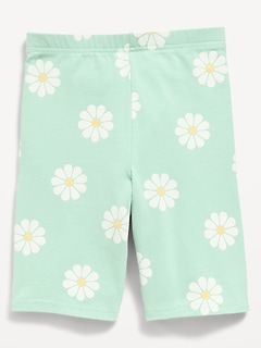 Printed Long Jersey Biker Shorts for Girls