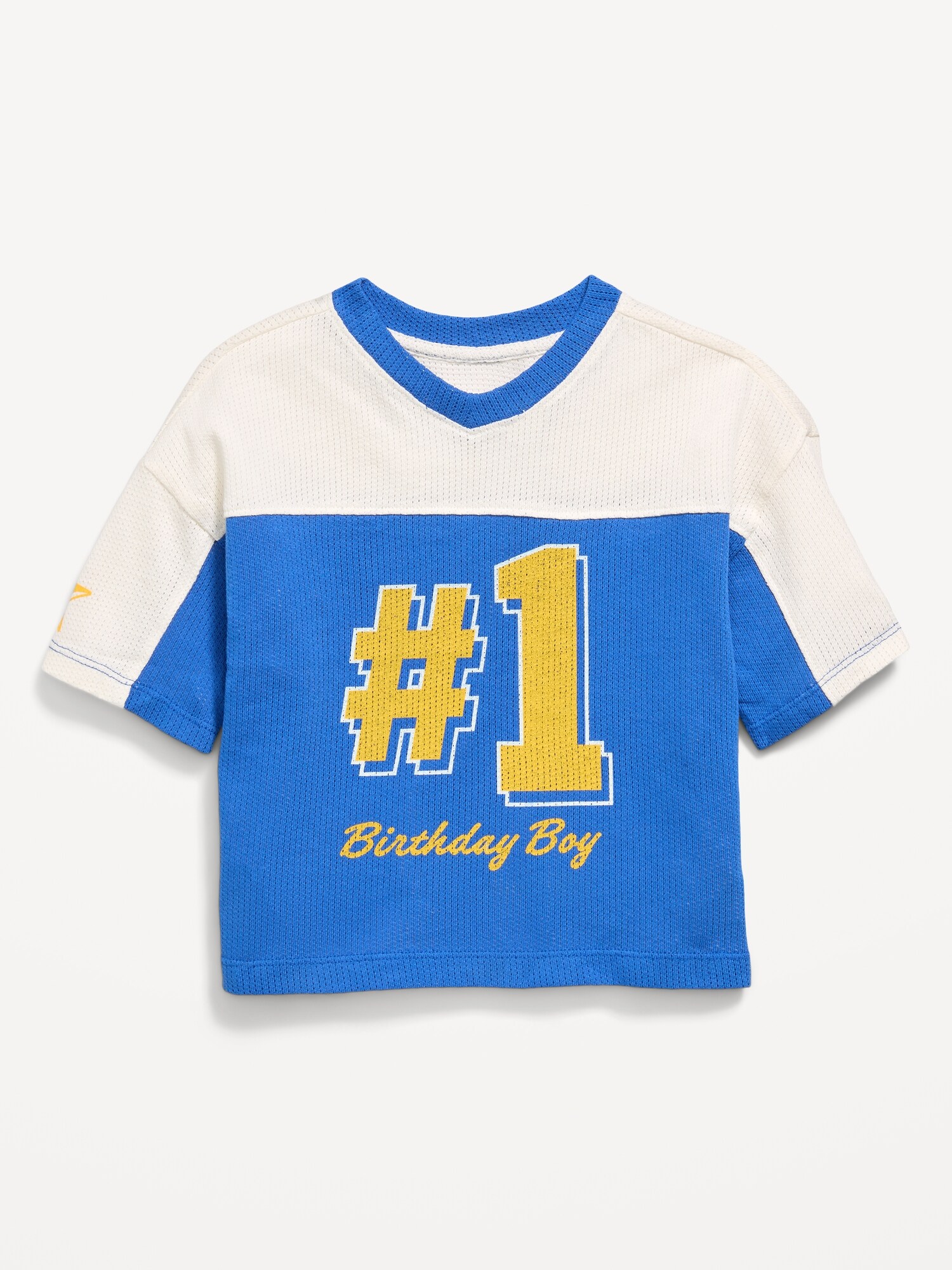 Футболка Old Navy Oversized Mesh Graphic Football T-Shirt для мальчиков-малышей, цвет: Синий — фото 2