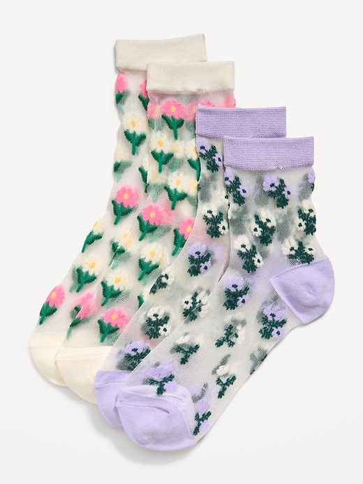 Image number 2 showing, Sheer Quarter Crew Sock 2-Pack for Women