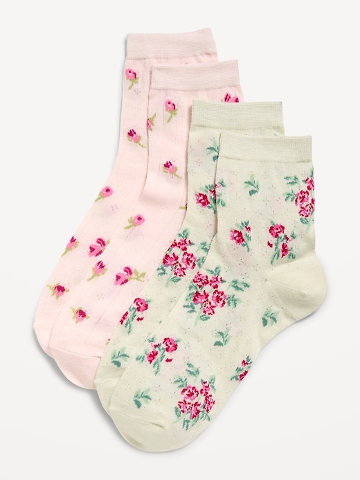 Image number 1 showing, Floral Crew Socks 2-Pack for Women