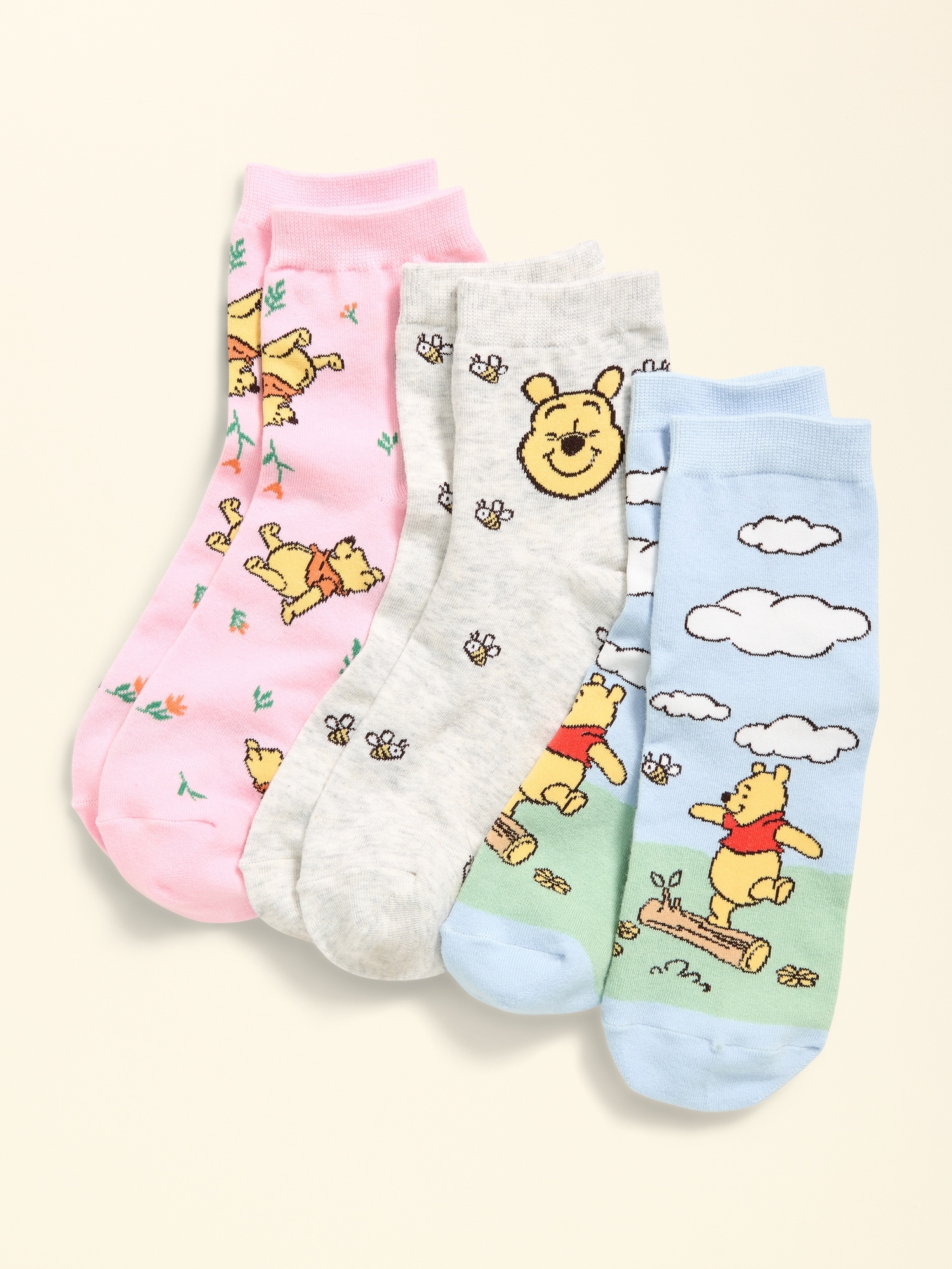 Old Navy x Disney Winnie the Pooh Crew Socks 3-Pack for Women