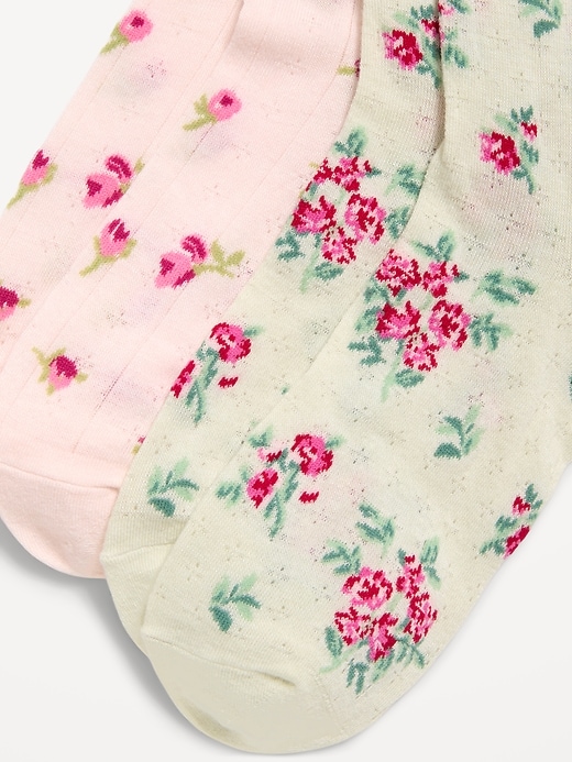 Image number 3 showing, Floral Crew Socks 2-Pack for Women