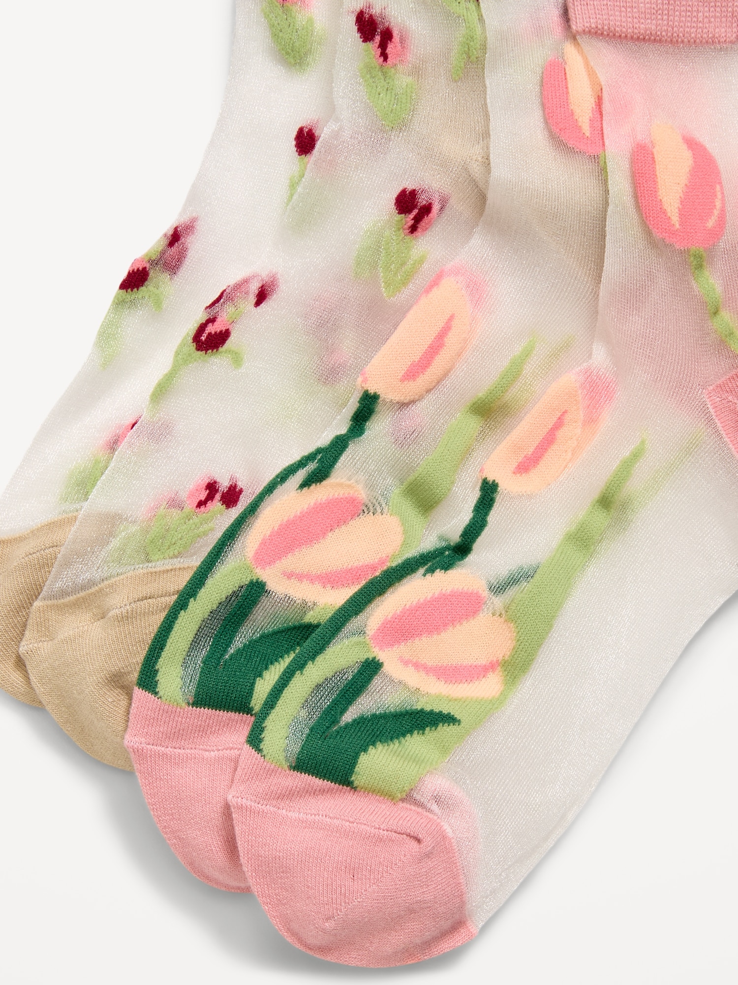 Sheer Quarter Crew Sock 2-Pack for Women