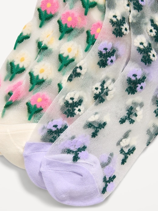 Image number 3 showing, Sheer Quarter Crew Sock 2-Pack for Women