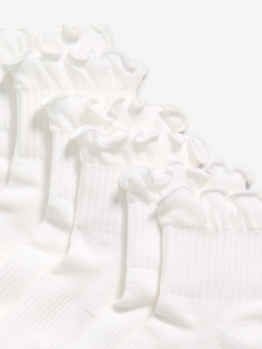 Image number 2 showing, Ruffled Athletic Socks 3-Pack for Girls