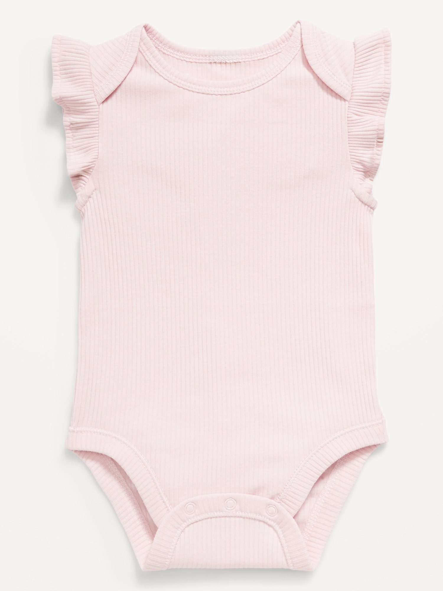 Ruffle-Sleeve Ribbed Bodysuit for Baby