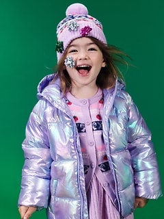 Shiny Puffer Jacket for Toddler Girls