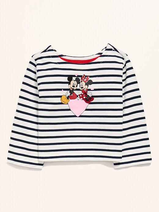 Image number 1 showing, Old Navy x Disney Mickey Mouse & Minnie Mouse Boxy Boat-Neck T-Shirt for Toddler Girls