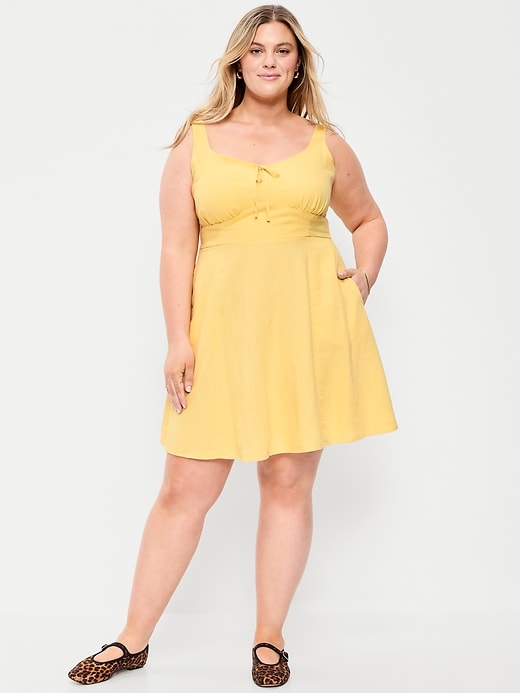 Image number 8 showing, Fit & Flare Linen Mini Dress