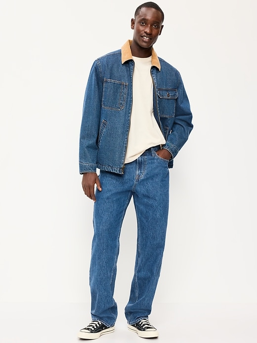 Image number 1 showing, Structured Loose Non-Stretch Jeans