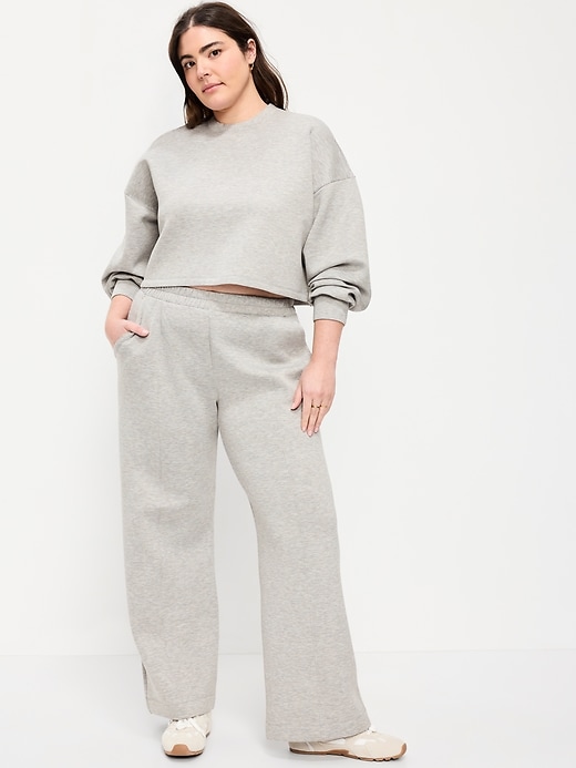 Image number 5 showing, High-Waisted Bounce Fleece Wide-Leg Sweatpants