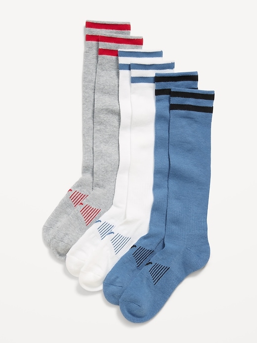 Image number 1 showing, Knee High Go-Dry Soccer Socks 3-Pack for Boys