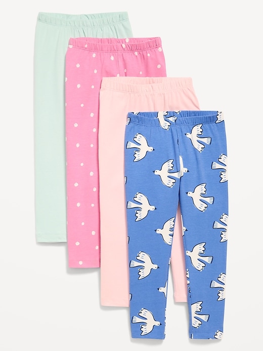 Image number 1 showing, 4-Pack Full-Length Jersey Leggings for Toddler Girls