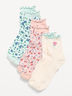 Ruffled Crew Sock 3-Pack for Women