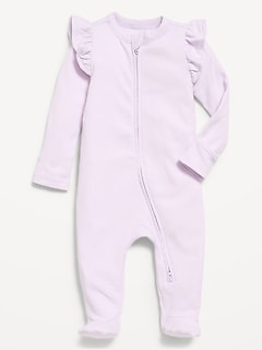 Ribbed 2-Way-Zip Sleep & Play Footed One-Piece for Baby
