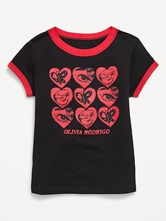Olivia Rodrigo™ Fitted Ribbed Ringer Graphic T-Shirt for Girls