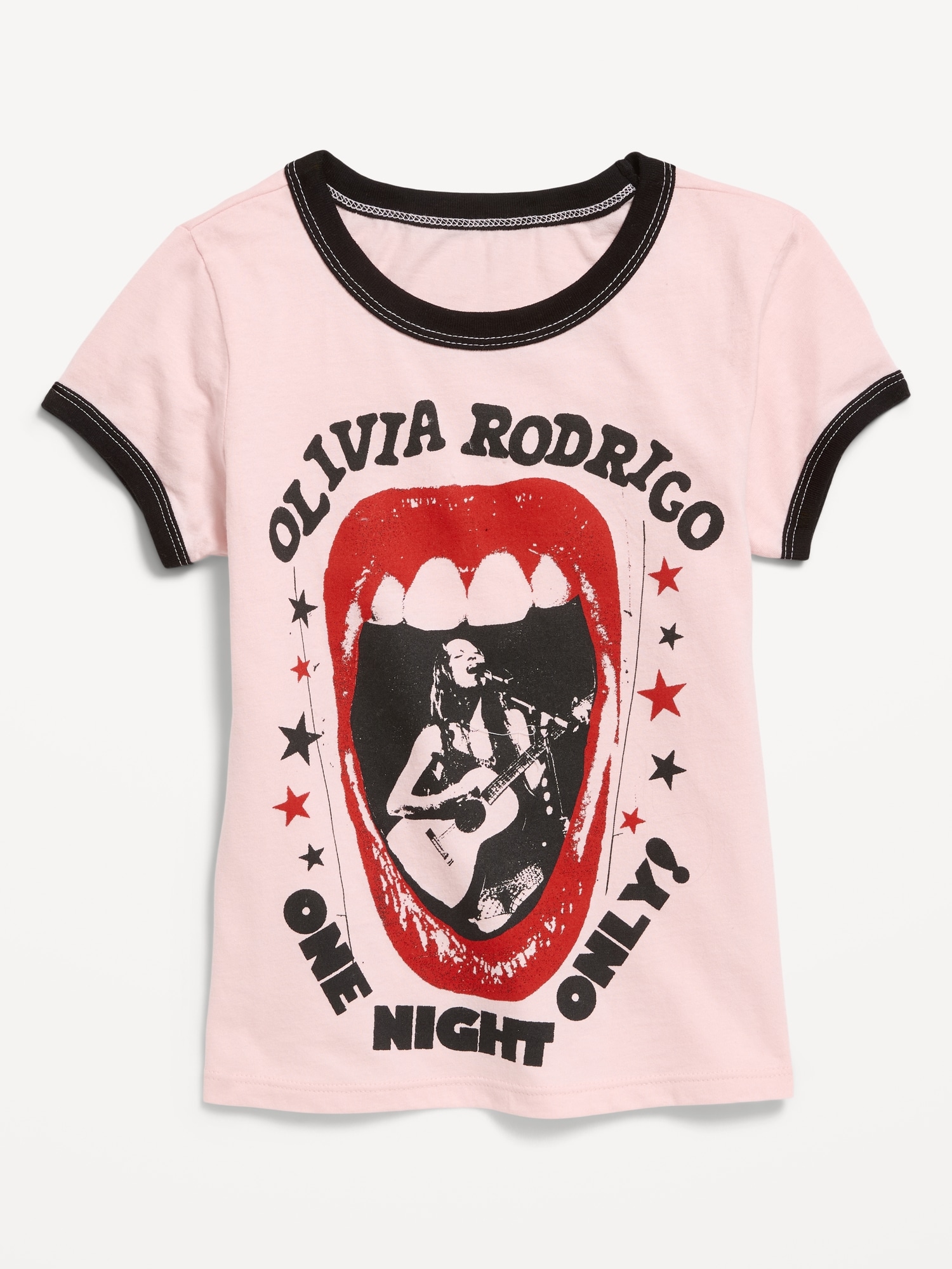 Olivia Rodrigo™ Fitted Ribbed Ringer Graphic T-Shirt for Girls