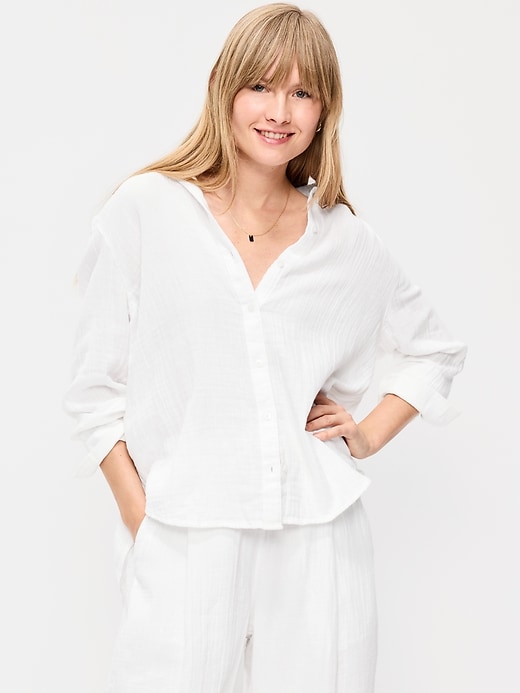 Image number 1 showing, Open-Back Button-Down Shirt