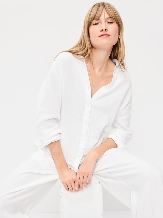 Image number 3 showing, Open-Back Button-Down Shirt