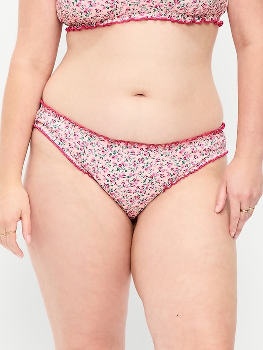 Image number 4 showing, Mid-Rise Ruffle Trim Swim Bottoms