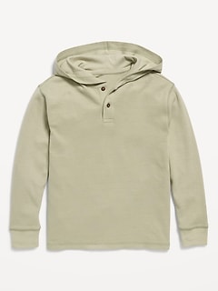 Cozy Hooded Henley Sweater for Boys