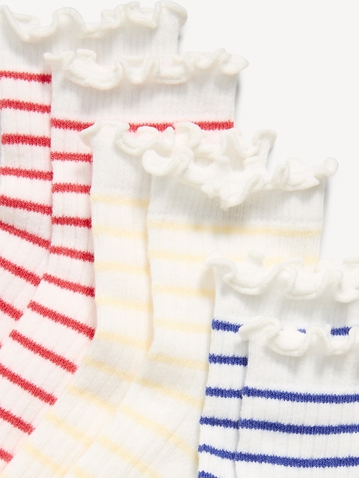 Image number 2 showing, Ruffled Crew Sock 3-Pack for Toddler & Baby
