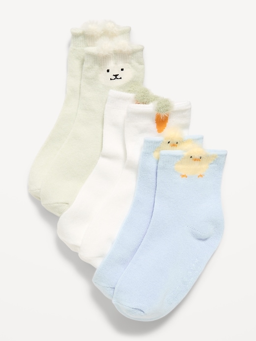 Image number 1 showing, Fashion Crew Socks 3-Pack for Toddler & Baby