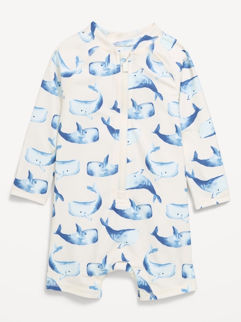 Printed Swim Rashguard Bodysuit for Baby - Blue