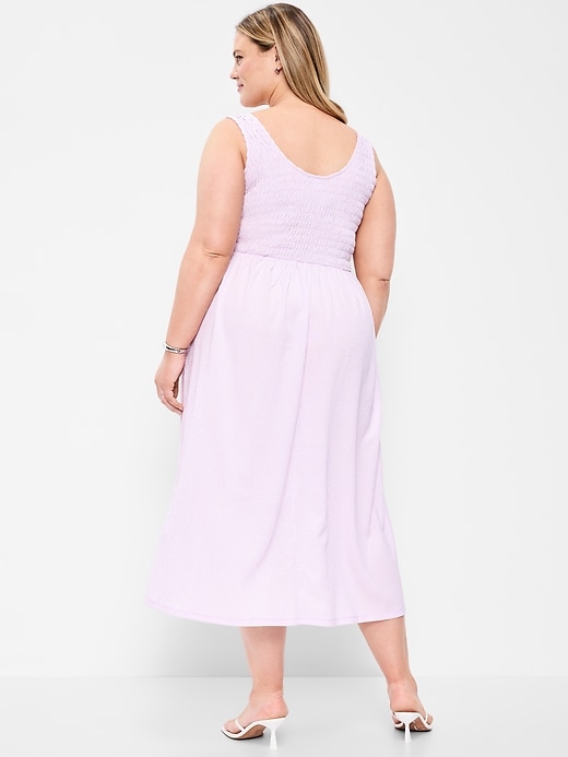 Image number 7 showing, Fit & Flare Sleeveless Smocked-Bodice Midi Dress
