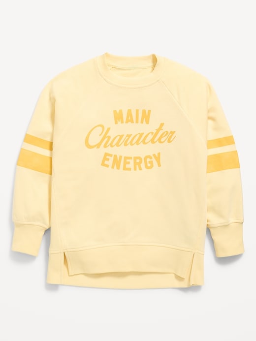 Image number 2 showing, Oversized Long-Sleeve Graphic Tunic Sweatshirt for Girls