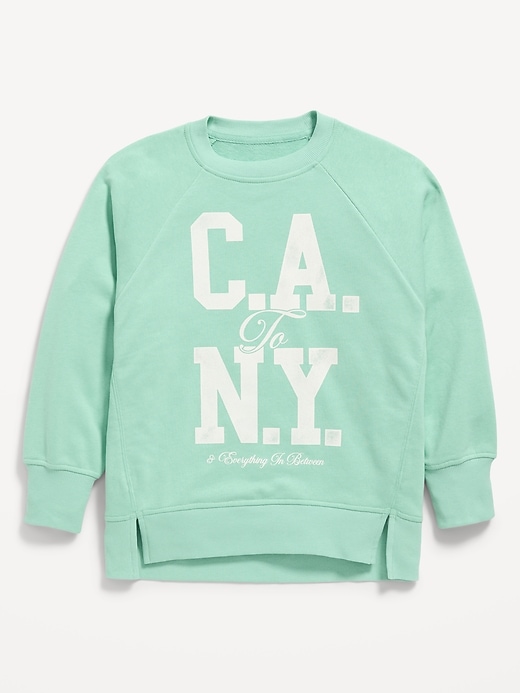 Image number 2 showing, Oversized Long-Sleeve Graphic Tunic Sweatshirt for Girls