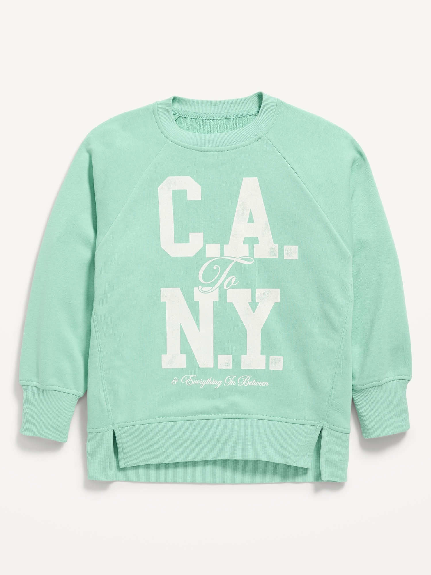 Image number 2 showing, Oversized Long-Sleeve Graphic Tunic Sweatshirt for Girls