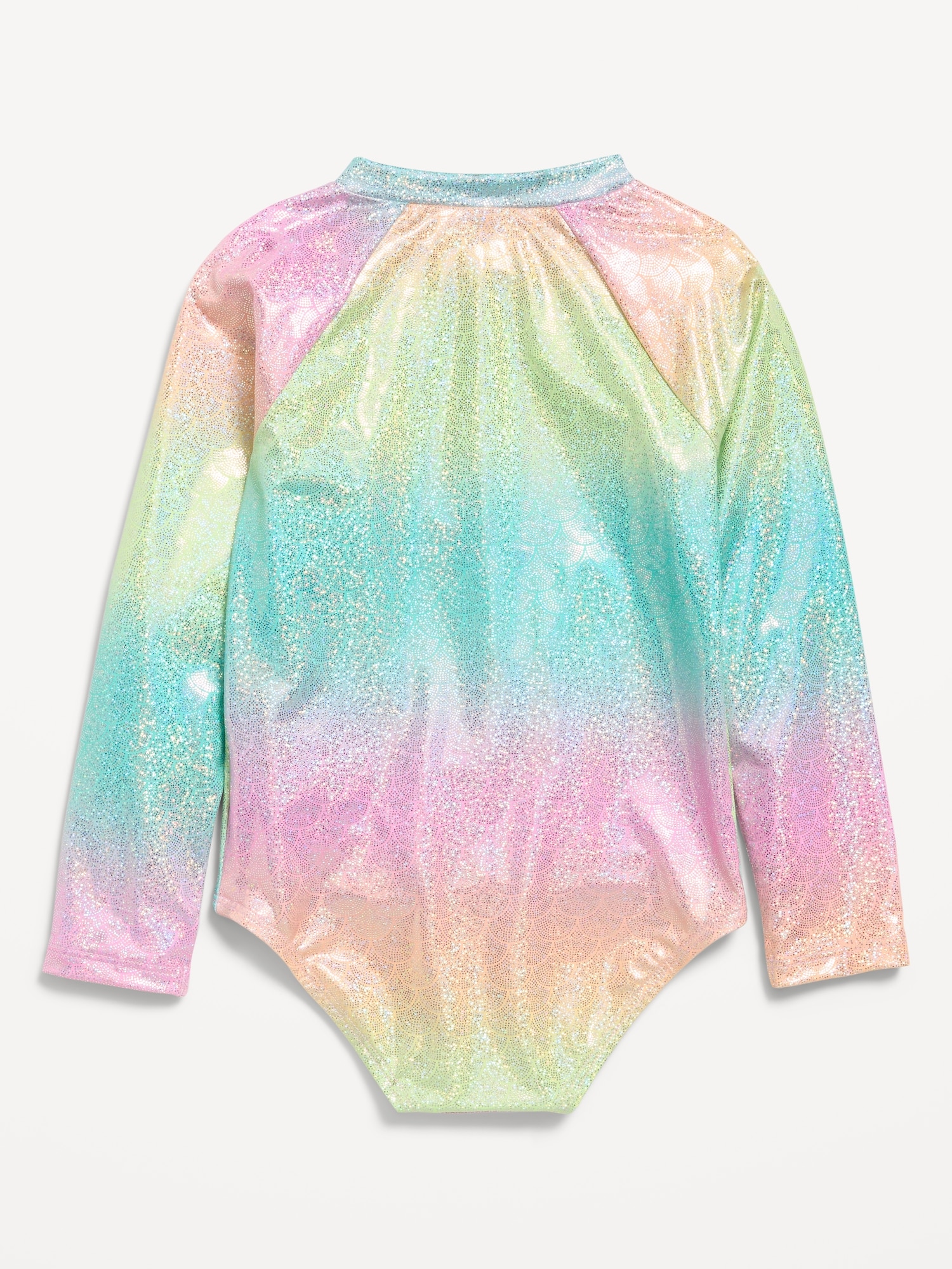 Long-Sleeve Rashguard One-Piece Swimsuit for Toddler Girls