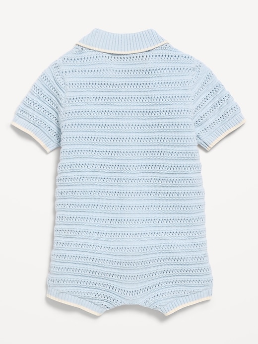 Image number 3 showing, Collared Sweater-Knit One-Piece Romper for Baby