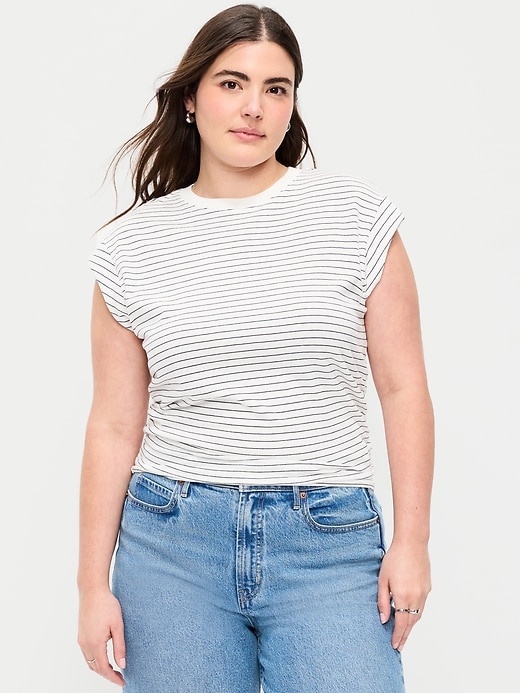 Image number 5 showing, Cap-Sleeve Side-Cinch Top