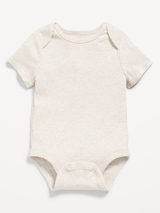 Image number 1 showing, Unisex Short-Sleeve Ribbed Bodysuit for Baby