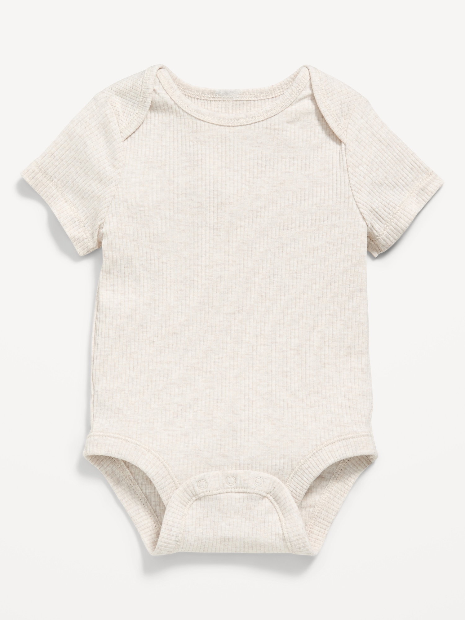Unisex Short-Sleeve Ribbed Bodysuit for Baby