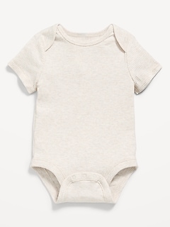 Unisex Short-Sleeve Ribbed Bodysuit for Baby