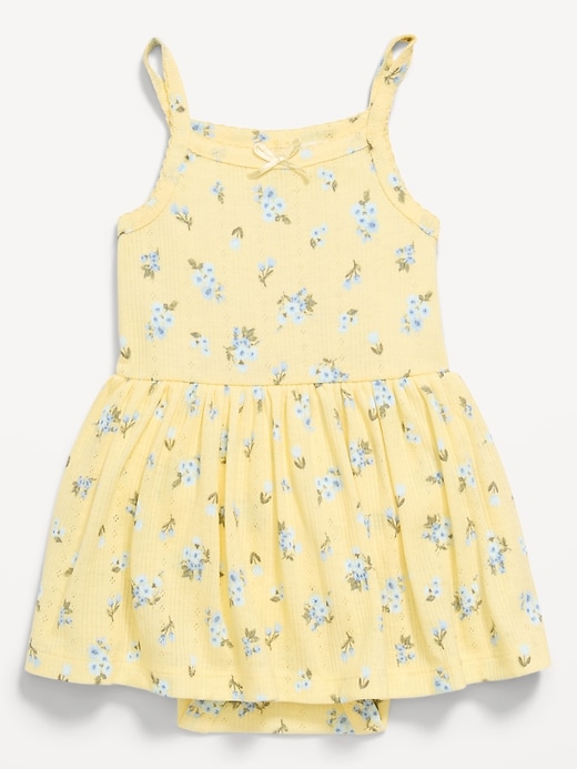 Image number 1 showing, Printed Pointelle-Knit Bodysuit Dress for Baby