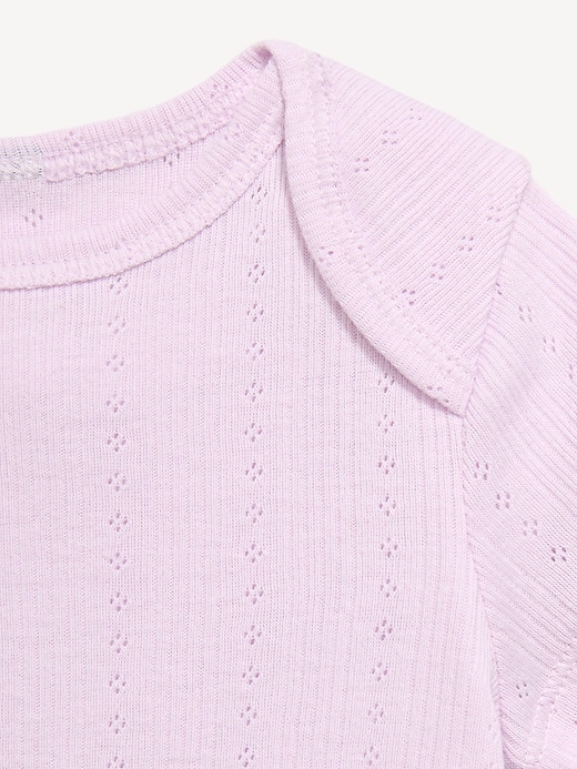Image number 2 showing, Short-Sleeve Pointelle-Knit Bodysuit for Baby