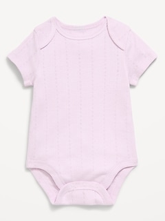 Short-Sleeve Pointelle-Knit Bodysuit for Baby